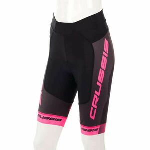 Női kerékpáros rövidnadrág Crussis CSW-069 fekete-rózsaszín M kép
