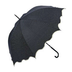 CLEEF.JZUM0058Z Pöttyös esernyő hullámos szélű, átmérő 98cm, fekete kép