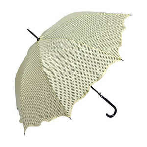 CLEEF.JZUM0058W Pöttyös esernyő hullámos szélű, átmérő 98cm, fehér kép