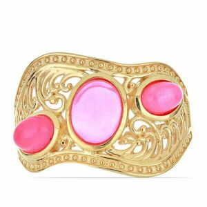 Arannyal Bevont Ezüst Gyűrű Pink Opállal, Méret: 57-56 kép