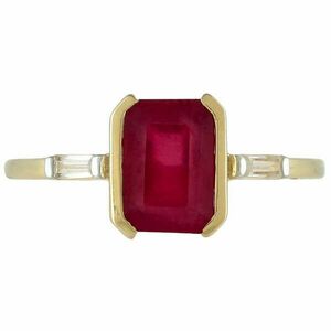 Arany Gyűrű Thai Rubinnal, Méret: 57-56 kép