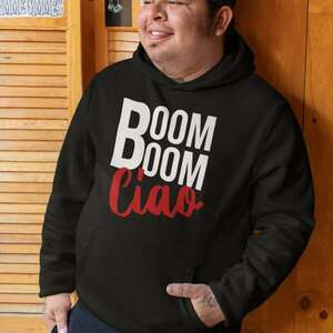 Boom Boom Ciao pulóver - egyedi mintás, 4 színben, 5 méretben kép