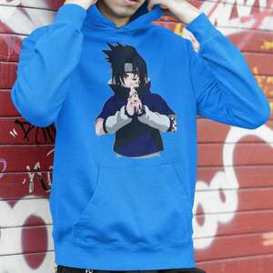 Naruto Sasuke Uchiha kapucnis pulóver - egyedi mintás, 4 színben, ... kép