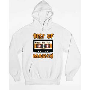 best of march kapucnis pulóver - egyedi mintás, 4 színben, 5 méretben kép