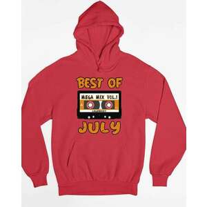 Best of july kapucnis pulóver - egyedi mintás, 4 színben, 5 méretben kép