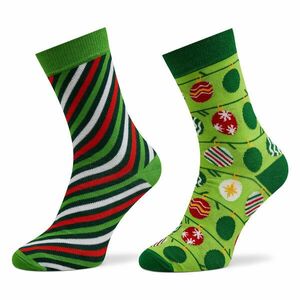 2 pár hosszú szárú női zokni Rainbow Socks Xmas Balls Színes kép