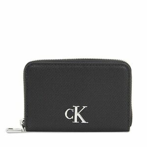 Kis női pénztárca Calvin Klein Jeans Minimal Monogram M Zip Around T K60K611970 Black BEH kép