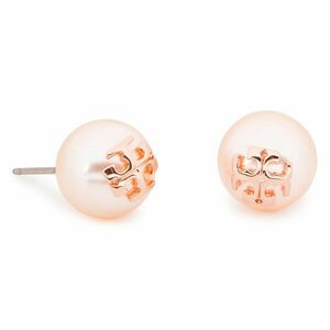 Fülbevaló Tory Burch Crystal Pearl Stud Earring 11165514 Rose/Rose Gold 657 kép