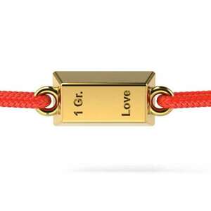 Sárga arany karkötő piros zsinórral modell 1 Gram Love kép