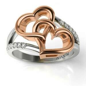 Fehérarany rózsa arany eljegyzési gyűrű, Zivon modell kép