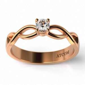 Aeron modell rózsaszín arany eljegyzési gyűrű kép
