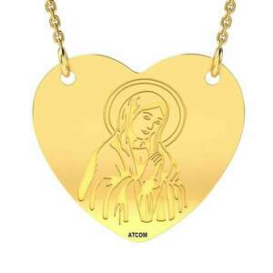 ATCOM nyaklánc, medállal, sárga arany, ortodox szív minta 1 kép