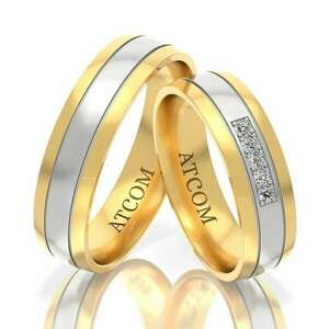 Karikagyűrűk sárga és fehérarany Lila modellből kép