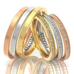 Karikagyűrűk aranyból, sárga, fehér és rózsaszínből, Cassiopeia h... kép