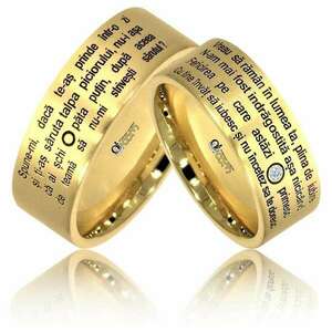 Sárga arany jegygyűrűk modell Love Poem kép