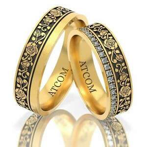 Rosa Black sárga arany jegygyűrűk kép