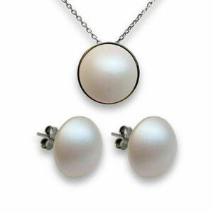 White pearl ékszerszett - ezüst - Swarovski kristályos kép