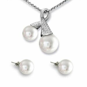 White pearl ékszerszett - ezüst - Swarovski kristályos kép