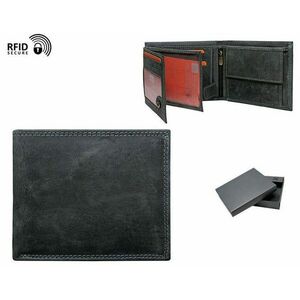 Bőr pénztárca fekete színben RFID kép