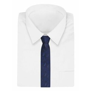 Sötét kék nyakkendő férfi nyakkendő paisley mintával kép