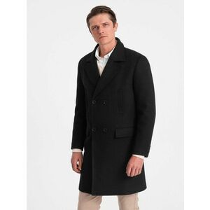 Ombre Clothing Téli fekete kétsoros férfi kabát V4 OM-COWC-0107 kép