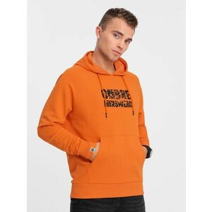 Ombre Clothing Trendi narancssárga kapucnis pulóver felirattal V1 SSPS-0155 kép
