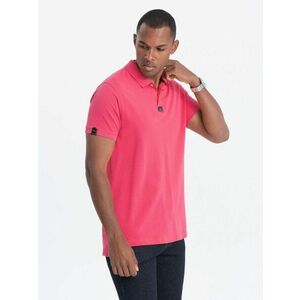Ombre Clothing Felstűnő rózsaszín galléros póló V4 S1745 kép