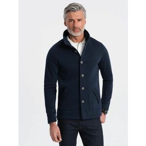 Ombre Clothing Sötét kék pulóver gombokkal V4 SSZP-0171 kép