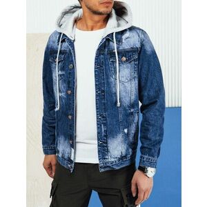 Dstreet Trendi kék farmer dzseki kapucnival kép