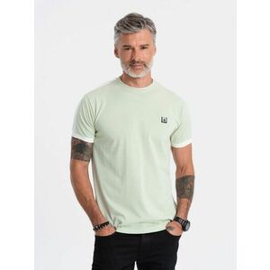 Ombre Clothing Menta zöld póló hímzett címkével V9 S1632 kép