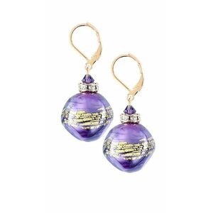 Lampglas Lampglas Egyedi Violet Shine fülbevaló 24 karátos arannyal, Lampglas ERO11 gyöngyből kép