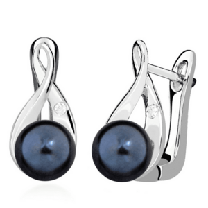 JVD JVD Luxus ezüst fülbevaló sötét gyöngyökkel SVLE0001SH8P500 kép