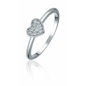 JVD JVD Romantikus ezüst gyűrű szívvel SVLR0980X61BI 48 mm kép