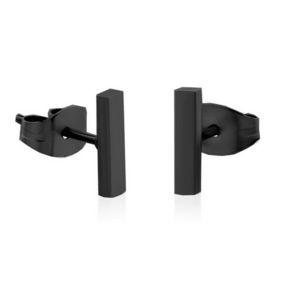 Troli Troli Stílusos fekete, minimalista fülbevaló Pálca kép