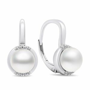 Brilio Silver Brilio Silver Elegáns ezüst fülbevaló gyöngyökkel és cirkónium kövekkel EA384W kép