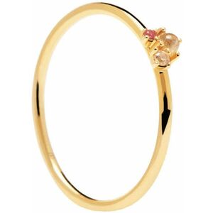 PDPAOLA PDPAOLA Romantikus aranyozott ezüst gyűrű ROSÉ BLUSH AN01-192 52 mm kép