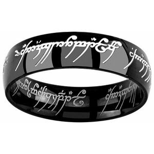 Silvego Silvego Fekete acél gyűrű a Gyűrűk ura filmből RRC5623 64 mm kép