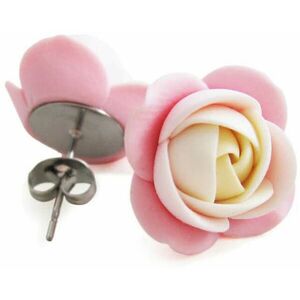 Troli Troli Krémes-rózsaszín fülbevaló kis virágokkal kép