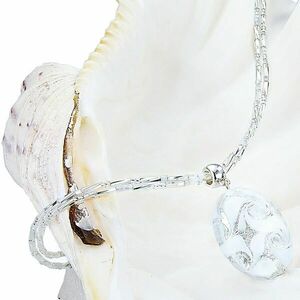 Lampglas Lampglas Elegáns White Lace nyaklánc Lampglas gyönggyel, tiszta ezüst NP1 kép