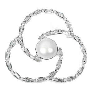 JwL Luxury Pearls JwL Luxury Pearls Gyöngy hármas levél bross kristályokkal JL0519 kép