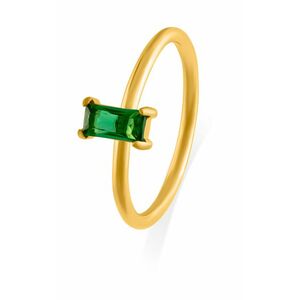 Troli Troli Bájos aranyozott gyűrű zöld cirkónium kővel 57 mm kép