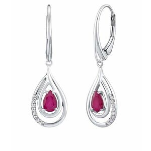 Silvego Silvego Luxus ezüst fülbevaló rubinnal és cirkónium kővel FWE10130R kép