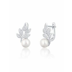 JwL Luxury Pearls JwL Luxury Pearls Gyönyörű fülbevaló igazgyöngyökkel és cirkónium kővel JL0719 kép