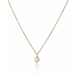 JwL Luxury Pearls JwL Luxury Pearls Gyönyörű aranyozott nyaklánc valódi fehér gyönggyel JL0679 kép