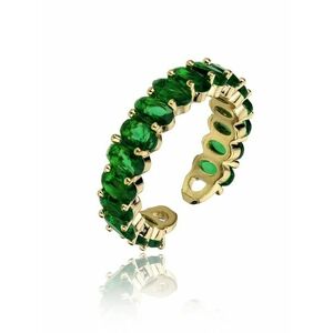 Marc Malone Marc Malone Csillogó aranyozott gyűrű zöld cirkónium kövekkel Arabella Green Ring MCR23048G kép