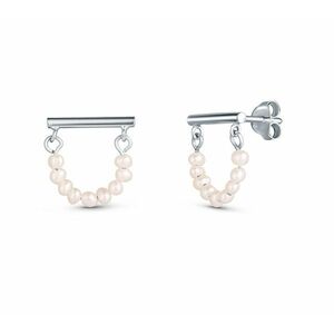 JwL Luxury Pearls JwL Luxury Pearls Minimalista ezüst fülbevaló valódi gyöngyökkel JL0830 kép
