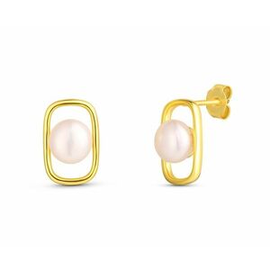JwL Luxury Pearls JwL Luxury Pearls Gyengéd aranyozott valódi gyöngy fülbevaló JL0828 kép