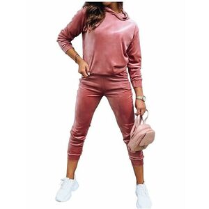 Rózsaszín velúr tréningruha kényelmes viselettel kép