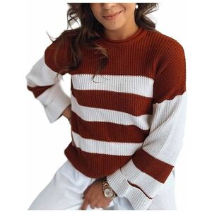 Amelia fehér-barna csíkos pulóver kép