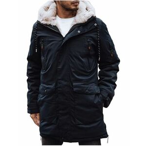 Férfi téli kabát sötétkék télikabát kép